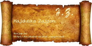 Hajduska Zajzon névjegykártya